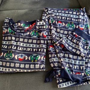 Lilo & Stitch Pajama fa la la la Set Women's Medium PJs fleece